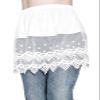 Vanrose Jan Women's Sheer Underskirt See Through Lace Trim Layering V83 White L/XL view 2