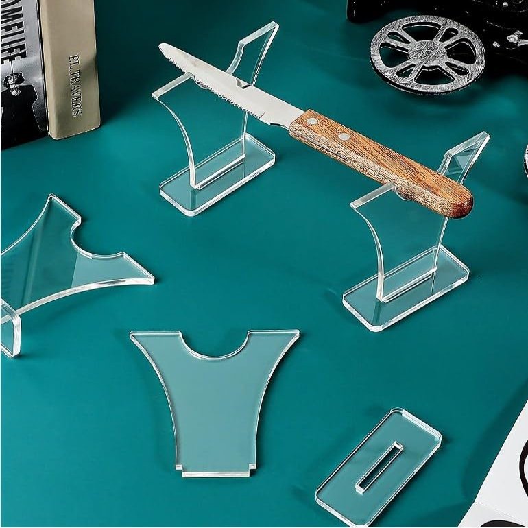 LEILIN Lightsaber Stand-Acrylic Lightsaber Display Stand,Table Saber Rackplace Magic Wand, Laser Sword,Saber Sword (2 Pairs)