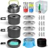 Odoland Bundle - 2 Items 29pcs Camping Cookware Mess Kit and Folding Campfire Grill for Outdoor Backpacking Hiking BBQ view 2