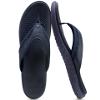KuaiLu Mens Leather Sport Flip Flops Comfort Orthotic Thong Sandals with Plantar Fasciitis Arch Support for Outdoor Summer view 2
