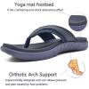 KuaiLu Mens Leather Sport Flip Flops Comfort Orthotic Thong Sandals with Plantar Fasciitis Arch Support for Outdoor Summer view 3