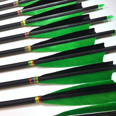 500 Spine Arrow 29 Inch Arrow Target Practice Arrow Hunting Arrow Carbon Arrows Compound Bow Recurve Bow Adult Youth Archery Indoor Outdoor Shooting Field Tip