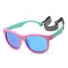 Hycredi Flexible Polarized Sunglasses with Strap for Baby Age 0-2 Years (Pink Green/Mirrored Blue) view 3