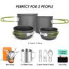 Odoland 16pcs Camping Cookware Mess Kit and Folding Campfire Grill for Outdoor Backpacking Hiking BBQ view 4