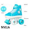 Crazy Skates Rolla Roller Skates for Boys and Girls - Sneaker-Style Kids Quad Skates Teal (Size: Kids j11) view 2