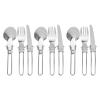 3 in 1 Stainless Steel Camping Utensil Set,3 Set Portable Folding Picnic Dinner Eating Flatware view 2