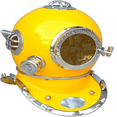 Piru Small Nautical Maritime Deep Sea Anchor Engineering Yellow Diving Divers Helmet