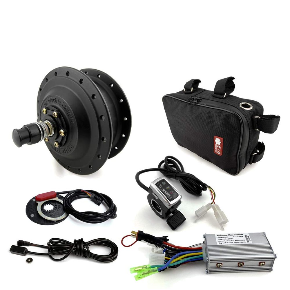 250W Bicycle Front Wheel Drive YouE Bruhsless Hub Motor with Wuxing LCD Display Thumb Throttle (24V Thumb)