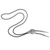 AZORA Bolo Tie for Handmade Round Flower Shape Mens Bolo Tie Silver Flower Rodeo Leather Necktie Bolo Necklace view 3