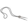 AZORA Bolo Tie for Handmade Round Flower Shape Mens Bolo Tie Silver Flower Rodeo Leather Necktie Bolo Necklace view 4