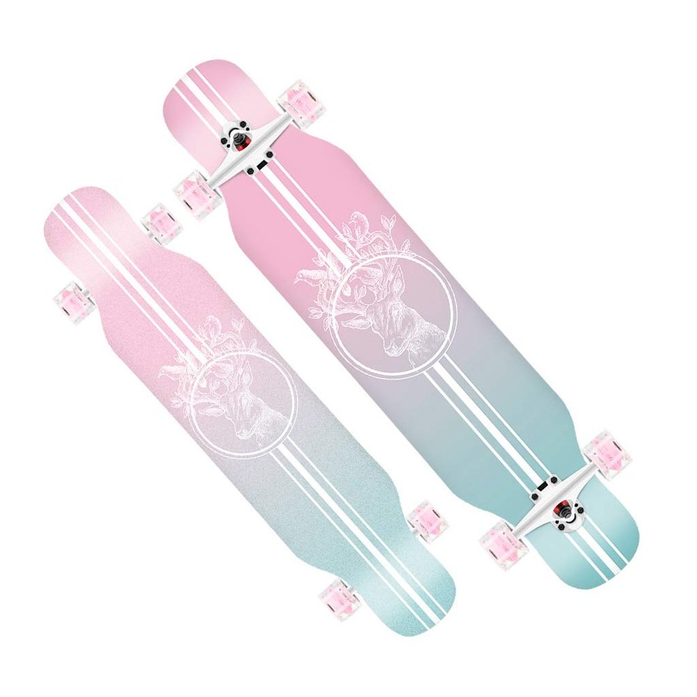 Long Boards Skateboard for Girls Boys, Skateboard 42 Inch Premium Longboard Skateboard for Cruising Freestyle Downhill Dancing Skate Boards Cruiser for Teens Adults Beginners ( Color : E with LED )