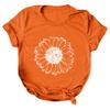 WUAI Sunflower Shirts for Women Cute Funny Summer Short Sleeve Loose Graphic Tee Shirts Tops(Orange,X-Large) view 3