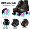 Roller Skates for Women Men, PU Leather Classic Double-Row Light-Up Wheel, Roller Skates for Indoor Outdoor, Beginner view 3