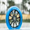 CLAS FOX Pro Scooter Wheels 110mm Transparent Sparkle PU with ABEC-9 Bearings CNC Metal Core (2pcs) (Blue) view 3