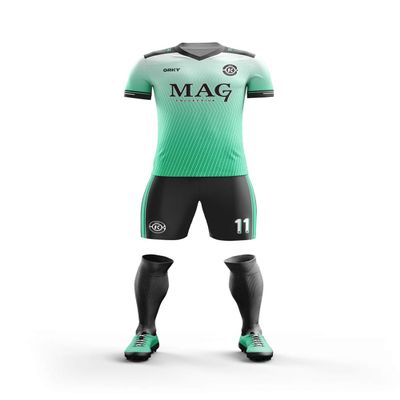 ORKY Custom Soccer Jersey with Short Men Kids Personalized Name Number Logo Shirt Football Team Uniform Water Kylin(Green 100cm)