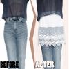 Vanrose Jan Women's Sheer Underskirt See Through Lace Trim Layering V83 White S/M view 4