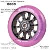 CLAS FOX Pro Scooter Wheels 100mm Transparent Sparkle PU with ABEC-9 Bearings CNC Metal Core (2pcs) (Purple) view 2