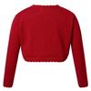 Jelory Kids Flower Girl Knitted Cardigan Sweater Long Sleeve Open Front One Button Wedding Dress Bolero Shrug Red 6 view 2