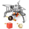 Odoland Bundle - 2 Items 29pcs Camping Cookware Mess Kit and 3500W Windrpoof Camp Stove Camping Gas Stove Kit view 3