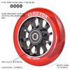 CLAS FOX Pro Scooter Wheels 100mm Transparent Sparkle PU with ABEC-9 Bearings CNC Metal Core (2pcs) (Red) view 2