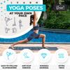 Instructional Yoga Mat with Carrying Strap: Cute Yoga Mat with 75 Illustrated Yoga Poses + 75 EasilyFollowed Stretching Exercises 14 Thick, NonToxic, NonSlip Yoga Mats for Women and Men (Jet view 4