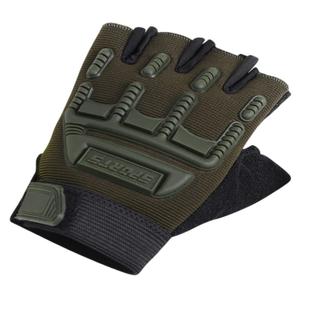 BXT Kids Half Finger Sports Gloves with Grip Non-Slip Gel Protective Dirt Bike, Cycling, Fishing, Climbing, Gymnastics Glove for Boys Girls (Green)