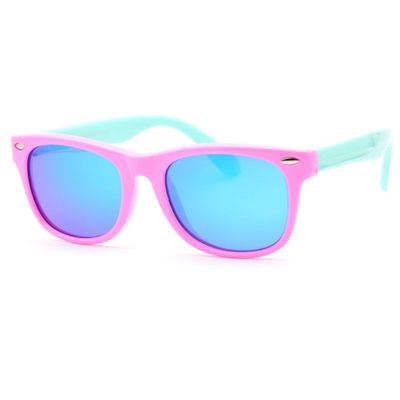 JUSLINK Toddler Sunglasses, Flexible Kids Polarized Sunglasses for Girls Boys and Baby Age 2 to 10 (Blue lens)