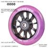 CLAS FOX Pro Scooter Wheels 110mm Transparent Sparkle PU with ABEC-9 Bearings CNC Metal Core (2pcs) (Purple) view 2