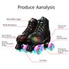 Roller Skates for Women Men, PU Leather Classic Double-Row Light-Up Wheel, Roller Skates for Indoor Outdoor, Beginner view 2