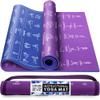 GRAND BASICS Extra Large 72"x32" Instructional Yoga Mat with 75 Illustrated Poses & Stretches, Non-Slip, Eco-Friendly PVC, Blue & Purple, For Beginners & Kids view 1