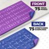 GRAND BASICS Extra Large 72"x32" Instructional Yoga Mat with 75 Illustrated Poses & Stretches, Non-Slip, Eco-Friendly PVC, Blue & Purple, For Beginners & Kids view 2
