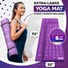 GRAND BASICS Extra Large 72"x32" Instructional Yoga Mat with 75 Illustrated Poses & Stretches, Non-Slip, Eco-Friendly PVC, Blue & Purple, For Beginners & Kids view 3