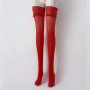 Zaldita Sexy See Through Pantyhose Stockings Cute Ruffle Lace Top Hollow Out Fishnet Thigh High Tights Long Leggings Hosiery Red B One Size view 3