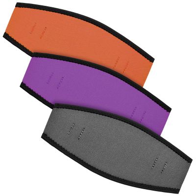3 Pieces Neoprene Mask Strap Cover Neoprene Diving Mask Straps Hair Protector Wrap for Dive and Snorkel Masks Water Sports (Purple, Gray, Orange)