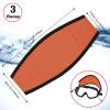 3 Pieces Neoprene Mask Strap Cover Neoprene Diving Mask Straps Hair Protector Wrap for Dive and Snorkel Masks Water Sports (Purple, Gray, Orange) view 2
