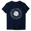 WUAI Sunflower Shirts for Women Cute Funny Summer Short Sleeve Loose Graphic Tee Shirts Tops(Navy,Small) view 4