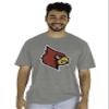 Blue 84 Men's Louisville Cardinals Tri-Blend T-Shirt Vintage Icon Heather Grey, Grey, Medium view 2
