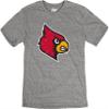 Blue 84 Men's Louisville Cardinals Tri-Blend T-Shirt Vintage Icon Heather Grey, Grey, Medium view 3