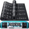 Instructional Yoga Mat with Poses Printed On It & Carrying Strap - 75 Illustrated Yoga Poses & 75 Stretches - Cute Non-Slip, 1/4" Extra-Thick Mat For Beginners view 1