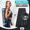 Instructional Yoga Mat with Poses Printed On It & Carrying Strap - 75 Illustrated Yoga Poses & 75 Stretches - Cute Non-Slip, 1/4" Extra-Thick Mat For Beginners view 3
