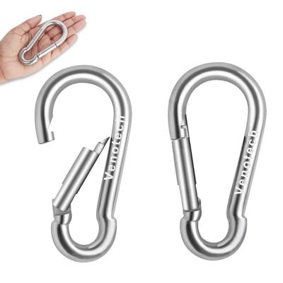 4 Inch Heavy Duty Carabiner Clips,Extra Large Stainless Steel Carabiner for Gym,2 Pcs Snap Hooks