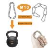4 Inch Heavy Duty Carabiner Clips,Extra Large Stainless Steel Carabiner for Gym,2 Pcs Snap Hooks view 3