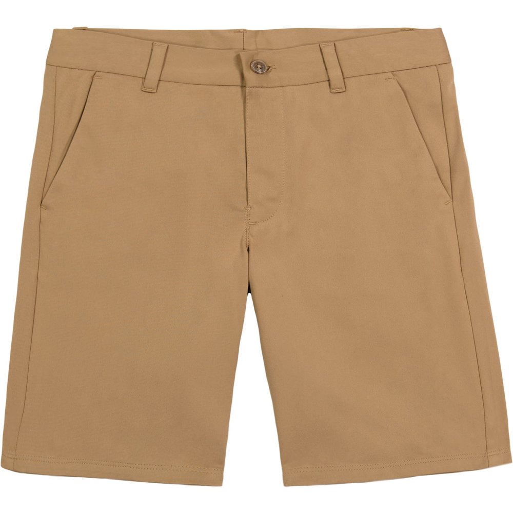 Nautica Big Boys School Uniform Flat Front Stretch Twill Short, Burnished Khaki, 8