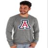 Blue 84 Men's Arizona Wildcats Tri-Blend Long Sleeve T-Shirt Vintage Icon Heather Grey, Grey, Large view 1