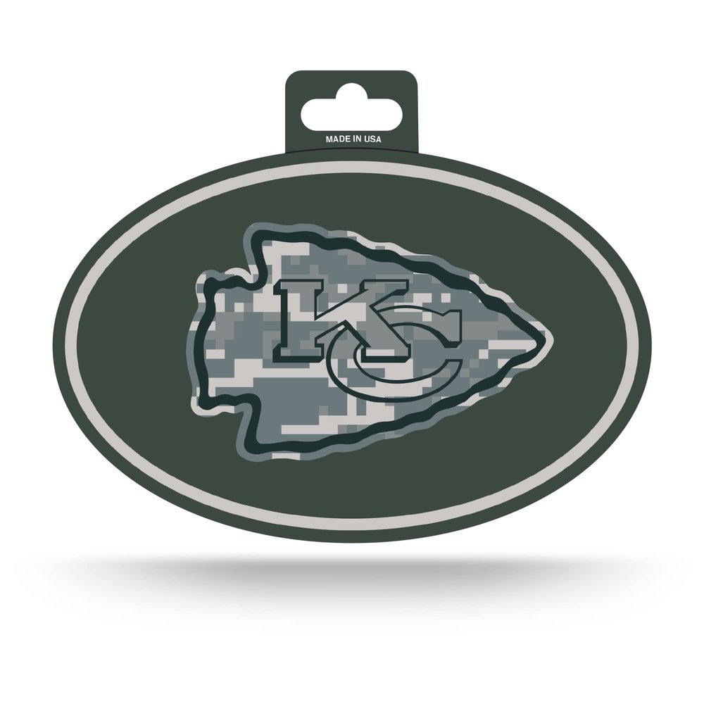 Rico Industries NFL Kansas City Chiefs Full Color Oval Sticker Colored Oval Sticker, 4 x 6, White
