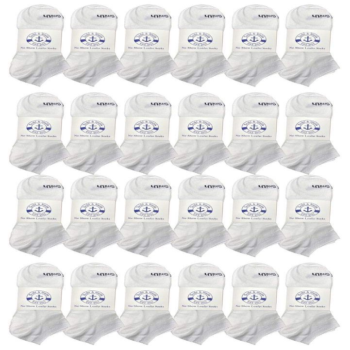 Yacht & Smith 24 Pairs of Low Cut Ankle Socks for Big Kids, Boys Girls, Bulk Pack Sock Size 6-8