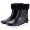 ANUFER Men's Mid-Calf Snow Rain Boots Outdoor Waterproof Gardening Farm Boots with Removable Fluff Lining Black 2 SN01622 US9.5