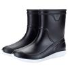 ANUFER Men's Mid-Calf Snow Rain Boots Outdoor Waterproof Gardening Farm Boots with Removable Fluff Lining Black 2 SN01622 US9.5 view 2