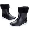 ANUFER Men's Mid-Calf Snow Rain Boots Outdoor Waterproof Gardening Farm Boots with Removable Fluff Lining Black 2 SN01622 US9.5 view 3