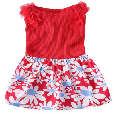 MaruPet Elegant Ribbon Pet Dress Cozy Sundress Shirts Tutu One-Piece for Teddy, Pug, Chihuahua, Shih Tzu, Yorkshire Terriers Red M